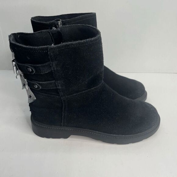 Ugg Tillee Women Black Sheepskin Mid Calf‎ Bootie Size 4 - Picture 1 of 8